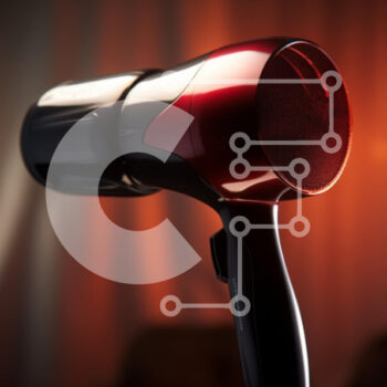 Intra Συλλεκτικό Ξύλινο Παζλ Plywood  4mm - Μοντέρνο πιστολάκι μαλλιών με κόκκινο και μαύρο φινίρισμα Σε Ξύλινο Κουτί - Διαστάσεις Puzzle: 10x10 cm – 25 κομμάτια - Image 1