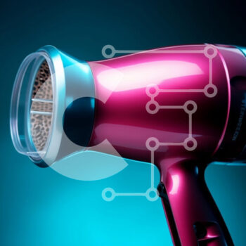 Intra Συλλεκτικό Ξύλινο Παζλ Plywood  4mm - Μοντέρνο ροζ πιστολάκι μαλλιών με σχέδιο Leopard Print Σε Ξύλινο Κουτί - Διαστάσεις Puzzle: 10x10 cm – 25 κομμάτια - Image 1