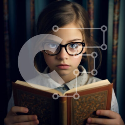 Intra Συλλεκτικό Ξύλινο Παζλ Plywood  4mm - Νεαρό κορίτσι που διαβάζει ένα βιβλίο Σε Ξύλινο Κουτί - Διαστάσεις Puzzle: 10x10 cm – 25 κομμάτια - Image 1