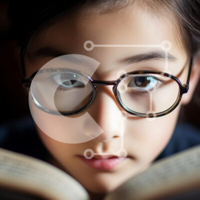 Intra Συλλεκτικό Ξύλινο Παζλ Plywood  4mm - Παιδί που διαβάζει ένα βιβλίο με γυαλιά Σε Ξύλινο Κουτί - Διαστάσεις Puzzle: 10x10 cm – 25 κομμάτια - Image 1