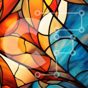 Intra Συλλεκτικό Ξύλινο Παζλ Plywood  4mm - Ζωντανό σχέδιο βιτρό με οργανικά μοτίβα Σε Ξύλινο Κουτί - Διαστάσεις Puzzle: 10x10 cm – 25 κομμάτια