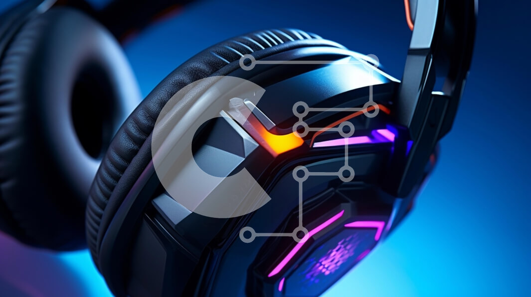 Intra Συλλεκτικό Ξύλινο Παζλ Plywood  4mm - Κοντινό πλάνο ενός μοντέρνου ακουστικού gaming με φωτισμό RGB Σε Ξύλινο Κουτί - Διαστάσεις Puzzle: 10x10 cm – 25 κομμάτια