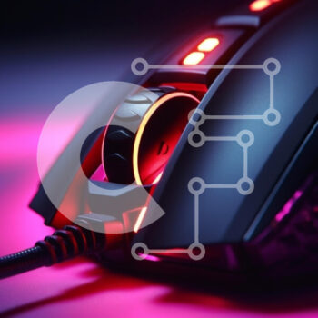 Intra Συλλεκτικό Ξύλινο Παζλ Plywood  4mm - Κοντινό πλάνο ενός σύγχρονου ποντικιού παιχνιδιού με φωτισμό RGB Σε Ξύλινο Κουτί - Διαστάσεις Puzzle: 10x10 cm – 25 κομμάτια - Image 1