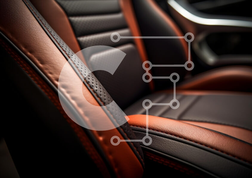 Intra Συλλεκτικό Ξύλινο Παζλ Plywood  4mm - Κοντινό πλάνο ενός σύγχρονου καθίσματος αυτοκινήτου Σε Ξύλινο Κουτί - Διαστάσεις Puzzle: 10x10 cm – 25 κομμάτια