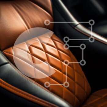 Intra Συλλεκτικό Ξύλινο Παζλ Plywood  4mm - Κοντινό πλάνο πολυτελούς καθίσματος αυτοκινήτου σε καφέ δέρμα Σε Ξύλινο Κουτί - Διαστάσεις Puzzle: 10x10 cm – 25 κομμάτια - Image 1