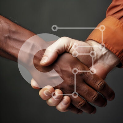 Intra Συλλεκτικό Ξύλινο Παζλ Plywood  4mm - Κοντινό πλάνο μιας χειραψίας που συμβολίζει την ενότητα και τη διαφορετικότητα Σε Ξύλινο Κουτί - Διαστάσεις Puzzle: 10x10 cm – 25 κομμάτια - Image 1