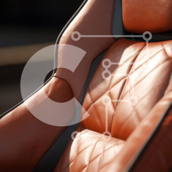 Intra Συλλεκτικό Ξύλινο Παζλ Plywood  4mm - Κοντινό πλάνο ενός πολυτελούς καθίσματος αυτοκινήτου σε καφέ δέρμα Σε Ξύλινο Κουτί - Διαστάσεις Puzzle: 10x10 cm – 25 κομμάτια - Image 1