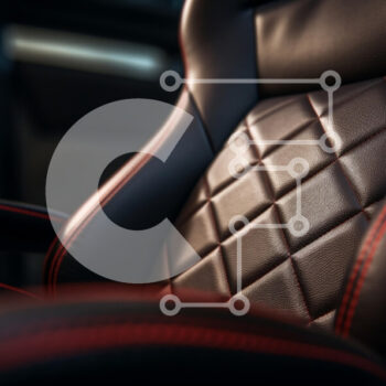 Intra Συλλεκτικό Ξύλινο Παζλ Plywood  4mm - Κοντινό πλάνο ενός σύγχρονου καθίσματος αυτοκινήτου με καπιτονέ σχέδιο Σε Ξύλινο Κουτί - Διαστάσεις Puzzle: 10x10 cm – 25 κομμάτια - Image 1