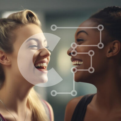 Intra Συλλεκτικό Ξύλινο Παζλ Plywood  4mm - Δύο γυναίκες που μοιράζονται μια χαρούμενη στιγμή Σε Ξύλινο Κουτί - Διαστάσεις Puzzle: 10x10 cm – 25 κομμάτια - Image 1