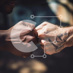 Intra Συλλεκτικό Ξύλινο Παζλ Plywood  4mm - Γροθιά χτύπημα που συμβολίζει τη φιλία και την ενότητα Σε Ξύλινο Κουτί - Διαστάσεις Puzzle: 10x10 cm – 25 κομμάτια