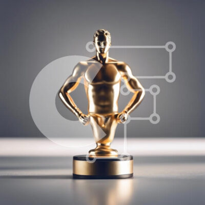 Intra Συλλεκτικό Ξύλινο Παζλ Plywood  4mm - Χρυσό τρόπαιο άγαλμα του επιτεύγματος Σε Ξύλινο Κουτί - Διαστάσεις: 10x10 cm – 25 κομμάτια - Image 1