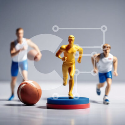 Intra Συλλεκτικό Ξύλινο Παζλ Plywood  4mm - Μινιατούρες Αθλητικές Φιγούρες σε Αθλητική Δράση Σε Ξύλινο Κουτί - Διαστάσεις Puzzle: 10x10 cm – 25 κομμάτια - Image 1