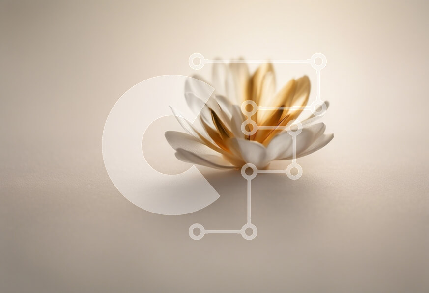 Intra Συλλεκτικό Ξύλινο Παζλ Plywood  4mm - Λεπτό λουλούδι με χρυσές πινελιές σε ανοιχτόχρωμο φόντο Σε Ξύλινο Κουτί - Διαστάσεις Puzzle: 10x10 cm – 25 κομμάτια