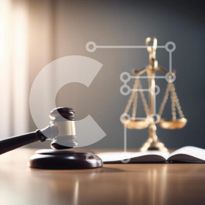 Intra Συλλεκτικό Ξύλινο Παζλ Plywood  4mm - Gavel and Scales of Justice σε μια δικαστική αίθουσα Σε Ξύλινο Κουτί - Διαστάσεις Puzzle: 10x10 cm – 25 κομμάτια - Image 1