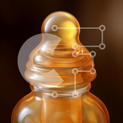 Intra Συλλεκτικό Ξύλινο Παζλ Plywood  4mm - Πορτοκαλί μπιμπερό με θηλή Σε Ξύλινο Κουτί - Διαστάσεις: 10x10 cm – 25 κομμάτια - Image 1