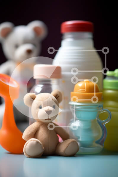 Intra Συλλεκτικό Ξύλινο Παζλ Plywood  4mm - Συλλογή μπιμπερό και αρκουδάκι Σε Ξύλινο Κουτί - Διαστάσεις: 10x10 cm – 25 κομμάτια