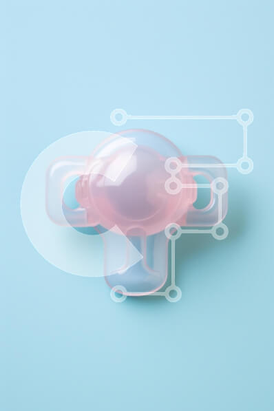 Intra Συλλεκτικό Ξύλινο Παζλ Plywood  4mm - Ροζ πιπίλα σε μπλε φόντο Σε Ξύλινο Κουτί - Διαστάσεις: 10x10 cm – 25 κομμάτια