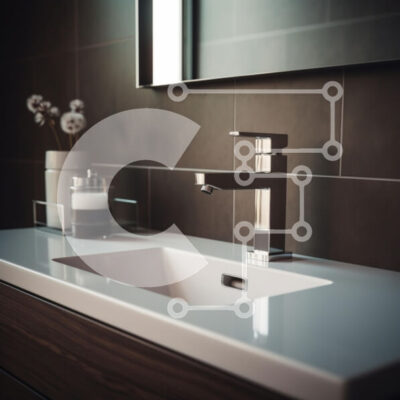 Intra Συλλεκτικό Ξύλινο Παζλ Plywood  4mm - Χώρος νιπτήρα μοντέρνου μπάνιου Σε Ξύλινο Κουτί - Διαστάσεις Puzzle: 10x10 cm – 25 κομμάτια - Image 1