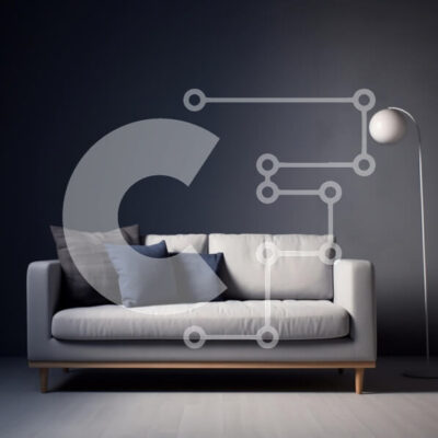 Intra Συλλεκτικό Ξύλινο Παζλ Plywood  4mm - Μοντέρνο μινιμαλιστικό σαλόνι με γκρι καναπέ Σε Ξύλινο Κουτί - Διαστάσεις Puzzle: 10x10 cm – 25 κομμάτια - Image 1