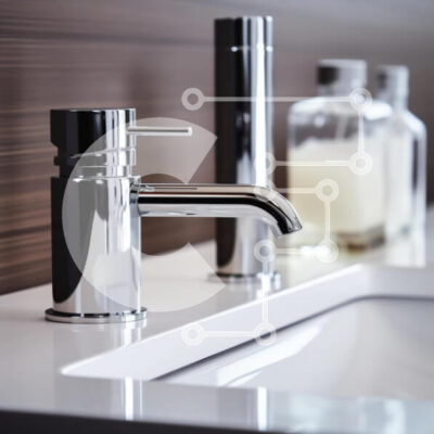 Intra Συλλεκτικό Ξύλινο Παζλ Plywood  4mm - Μοντέρνος νεροχύτης μπάνιου με βρύση χρωμίου Σε Ξύλινο Κουτί - Διαστάσεις Puzzle: 10x10 cm – 25 κομμάτια - Image 1