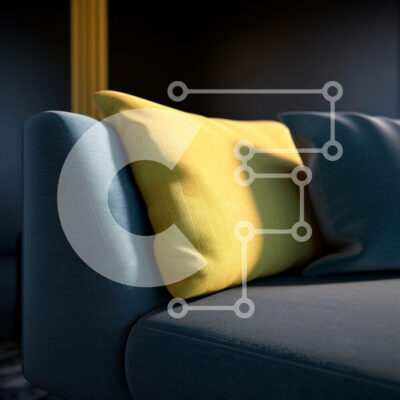 Intra Συλλεκτικό Ξύλινο Παζλ Plywood  4mm - Μοντέρνος καναπές με κίτρινο μαξιλάρι Σε Ξύλινο Κουτί - Διαστάσεις Puzzle: 10x10 cm – 25 κομμάτια - Image 1