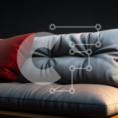 Intra Συλλεκτικό Ξύλινο Παζλ Plywood  4mm - Μοντέρνος καναπές με γκρι μαξιλάρι και κόκκινο μαξιλάρι Σε Ξύλινο Κουτί - Διαστάσεις Puzzle: 10x10 cm – 25 κομμάτια - Image 1