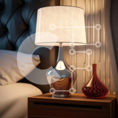 Intra Συλλεκτικό Ξύλινο Παζλ Plywood  4mm - Μοντέρνα Ρύθμιση Υπνοδωματίου με Φωτιστικό και Βάζο Σε Ξύλινο Κουτί - Διαστάσεις Puzzle: 10x10 cm – 25 κομμάτια - Image 1