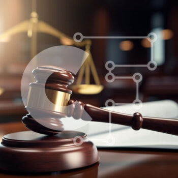 Intra Συλλεκτικό Ξύλινο Παζλ Plywood 4mm - Gavel and Scales of Justice σε μια δικαστική αίθουσα Σε Ξύλινο Κουτί - Διαστάσεις Puzzle: 10x10 cm – 25 κομμάτια - Image 1