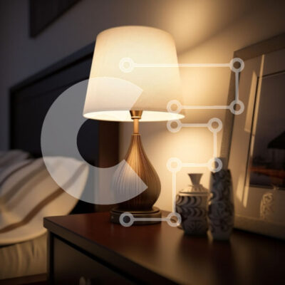 Intra Συλλεκτικό Ξύλινο Παζλ Plywood  4mm - Ζεστή σκηνή στο κομοδίνο με φωτιστικό και διακοσμητικά βάζα Σε Ξύλινο Κουτί - Διαστάσεις Puzzle: 10x10 cm – 25 κομμάτια - Image 1