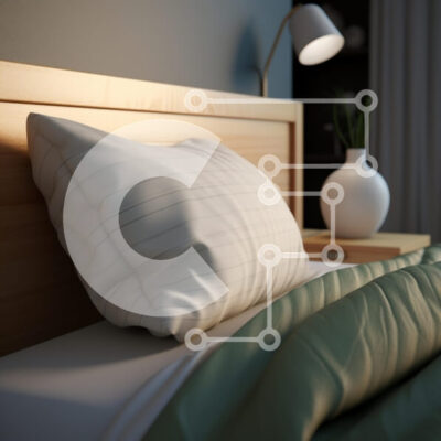 Intra Συλλεκτικό Ξύλινο Παζλ Plywood  4mm - Άνετη γωνιά υπνοδωματίου με μαξιλάρια και πράσινη κουβέρτα Σε Ξύλινο Κουτί - Διαστάσεις Puzzle: 10x10 cm – 25 κομμάτια - Image 1