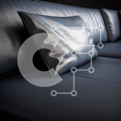 Intra Συλλεκτικό Ξύλινο Παζλ Plywood  4mm - Μοντέρνος Μαύρος Δερμάτινος Καναπές με Διακοσμητικό Μαξιλάρι Σε Ξύλινο Κουτί - Διαστάσεις Puzzle: 10x10 cm – 25 κομμάτια - Image 1