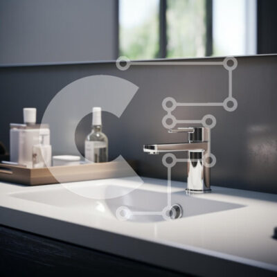 Intra Συλλεκτικό Ξύλινο Παζλ Plywood  4mm - Μοντέρνος νεροχύτης μπάνιου με βρύση χρωμίου Σε Ξύλινο Κουτί - Διαστάσεις Puzzle: 10x10 cm – 25 κομμάτια - Image 1