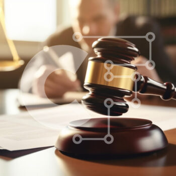 Intra Συλλεκτικό Ξύλινο Παζλ Plywood 4mm - Gavel σε ένα γραφείο σε ένα νομικό περιβάλλον Σε Ξύλινο Κουτί - Διαστάσεις Puzzle: 10x10 cm – 25 κομμάτια - Image 1