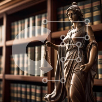 Intra Συλλεκτικό Ξύλινο Παζλ Plywood  4mm - Lady Justice με ζυγαριά σε φόντο νομικών βιβλίων Σε Ξύλινο Κουτί - Διαστάσεις: 10x10 cm – 25 κομμάτια - Image 1