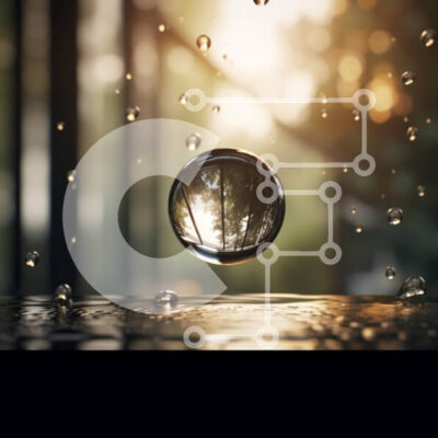 Intra Συλλεκτικό Ξύλινο Παζλ Plywood  4mm - Κρεμαστά σταγονίδια νερού που αντανακλούν τη φύση Σε Ξύλινο Κουτί - Διαστάσεις: 10x10 cm – 25 κομμάτια - Image 1