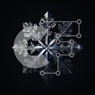 Intra Συλλεκτικό Ξύλινο Παζλ Plywood 4mm - Μεταλλικό σχέδιο νιφάδας χιονιού Σε Ξύλινο Κουτί - Διαστάσεις Puzzle: 10x10 cm – 25 κομμάτια - Image 1