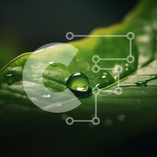 Intra Συλλεκτικό Ξύλινο Παζλ Plywood  4mm - Κοντινό πλάνο ενός πράσινου φύλλου με σταγόνα νερού Σε Ξύλινο Κουτί - Διαστάσεις: 10x10 cm – 25 κομμάτια