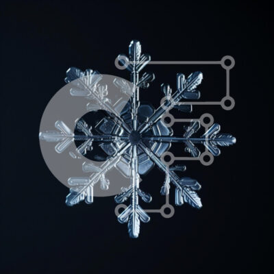 Intra Συλλεκτικό Ξύλινο Παζλ Plywood  4mm - Περίπλοκο κρύσταλλο πάγου σε σκούρο φόντο Σε Ξύλινο Κουτί - Διαστάσεις: 10x10 cm – 25 κομμάτια - Image 1