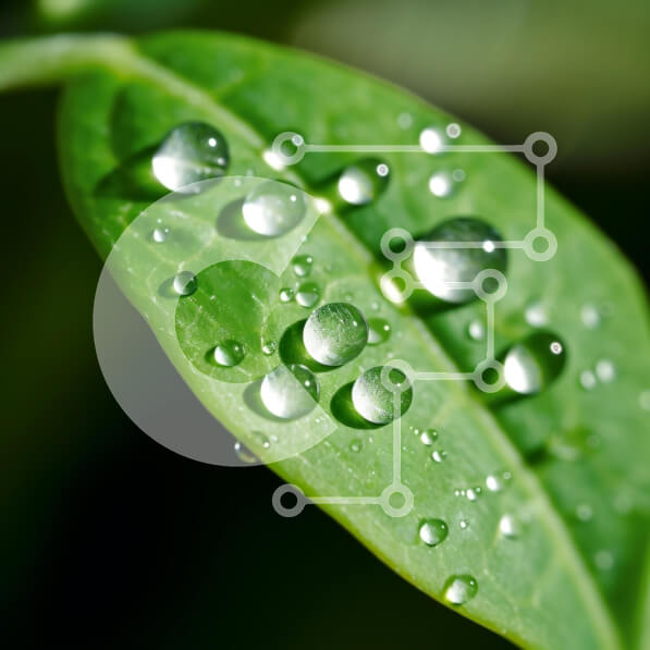 Intra Συλλεκτικό Ξύλινο Παζλ Plywood  4mm - Κοντινό πλάνο σταγονίδια νερού στο πράσινο φύλλο Σε Ξύλινο Κουτί - Διαστάσεις: 10x10 cm – 25 κομμάτια