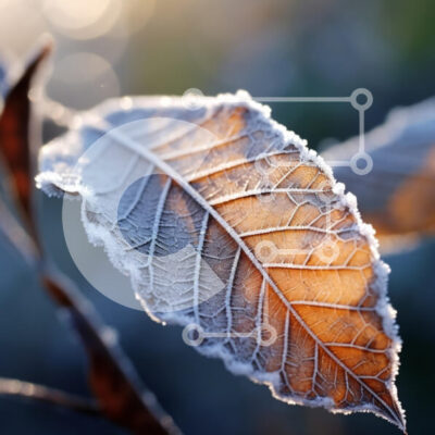 Intra Συλλεκτικό Ξύλινο Παζλ Plywood 4mm - Παγωμένο φύλλο στο χειμερινό φως Σε Ξύλινο Κουτί - Διαστάσεις: 10x10 cm – 25 κομμάτια - Image 1