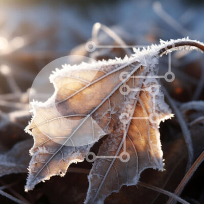 Intra Συλλεκτικό Ξύλινο Παζλ Plywood  4mm - Φύλλο καλυμμένο με παγετό στο χειμερινό τοπίο Σε Ξύλινο Κουτί - Διαστάσεις: 10x10 cm – 25 κομμάτια - Image 1