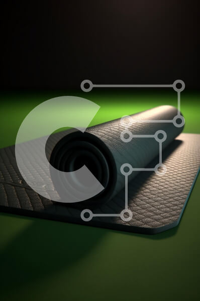 Intra Συλλεκτικό Ξύλινο Παζλ Plywood  4mm - Ρολό χαλάκι γιόγκα σε πράσινη επιφάνεια Σε Ξύλινο Κουτί - Διαστάσεις: 10x10 cm – 25 κομμάτια