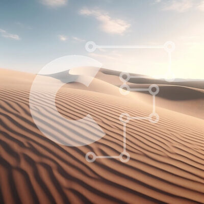 Intra Συλλεκτικό Ξύλινο Παζλ Plywood  4mm - Τοπίο της ερήμου με τους αμμόλοφους κάτω από το γαλάζιο του ουρανού Σε Ξύλινο Κουτί - Διαστάσεις: 10x10 cm – 25 κομμάτια - Image 1