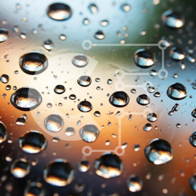 Intra Συλλεκτικό Ξύλινο Παζλ Plywood  4mm - Κοντινό πλάνο σταγονίδια νερού με πολύχρωμο φόντο Σε Ξύλινο Κουτί - Διαστάσεις Puzzle: 10x10 cm – 25 κομμάτια - Image 1