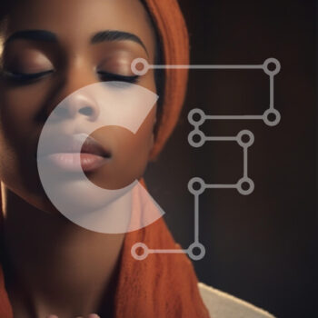 Intra Συλλεκτικό Ξύλινο Παζλ Plywood  4mm - Γαλήνιο πορτρέτο μιας γυναίκας με πορτοκαλί περιτύλιγμα κεφαλής Σε Ξύλινο Κουτί - Διαστάσεις Puzzle: 10x10 cm – 25 κομμάτια - Image 1