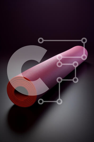 Intra Συλλεκτικό Ξύλινο Παζλ Plywood  4mm - Ρολό χαλάκι γιόγκα σε ροζ και κόκκινο Σε Ξύλινο Κουτί - Διαστάσεις: 10x10 cm – 25 κομμάτια