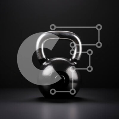 Intra Συλλεκτικό Ξύλινο Παζλ Plywood  4mm - Μαύρο Kettlebell σε σκούρο φόντο Σε Ξύλινο Κουτί - Διαστάσεις: 10x10 cm – 25 κομμάτια - Image 1