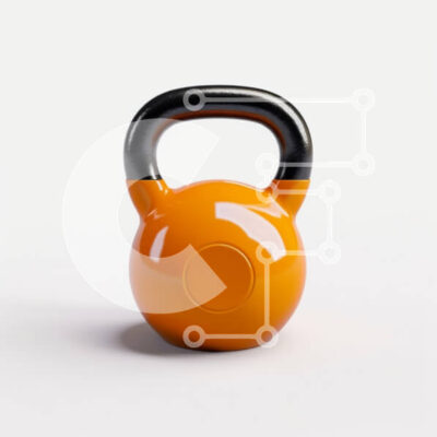 Intra Συλλεκτικό Ξύλινο Παζλ Plywood  4mm - Πορτοκαλί Kettlebell σε λευκό φόντο Σε Ξύλινο Κουτί - Διαστάσεις: 10x10 cm – 25 κομμάτια - Image 1