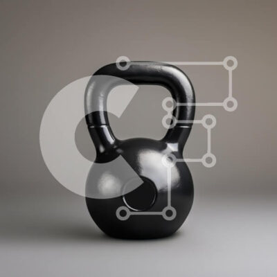 Intra Συλλεκτικό Ξύλινο Παζλ Plywood  4mm - Γυαλιστερό μαύρο Kettlebell Σε Ξύλινο Κουτί - Διαστάσεις: 10x10 cm – 25 κομμάτια - Image 1