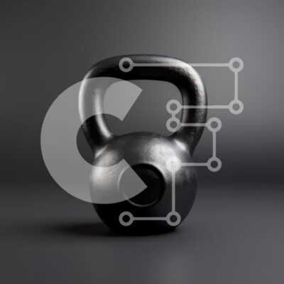 Intra Συλλεκτικό Ξύλινο Παζλ Plywood 4mm - Μαύρο Kettlebell σε γκρι φόντο Σε Ξύλινο Κουτί - Διαστάσεις: 10x10 cm – 25 κομμάτια - Image 1